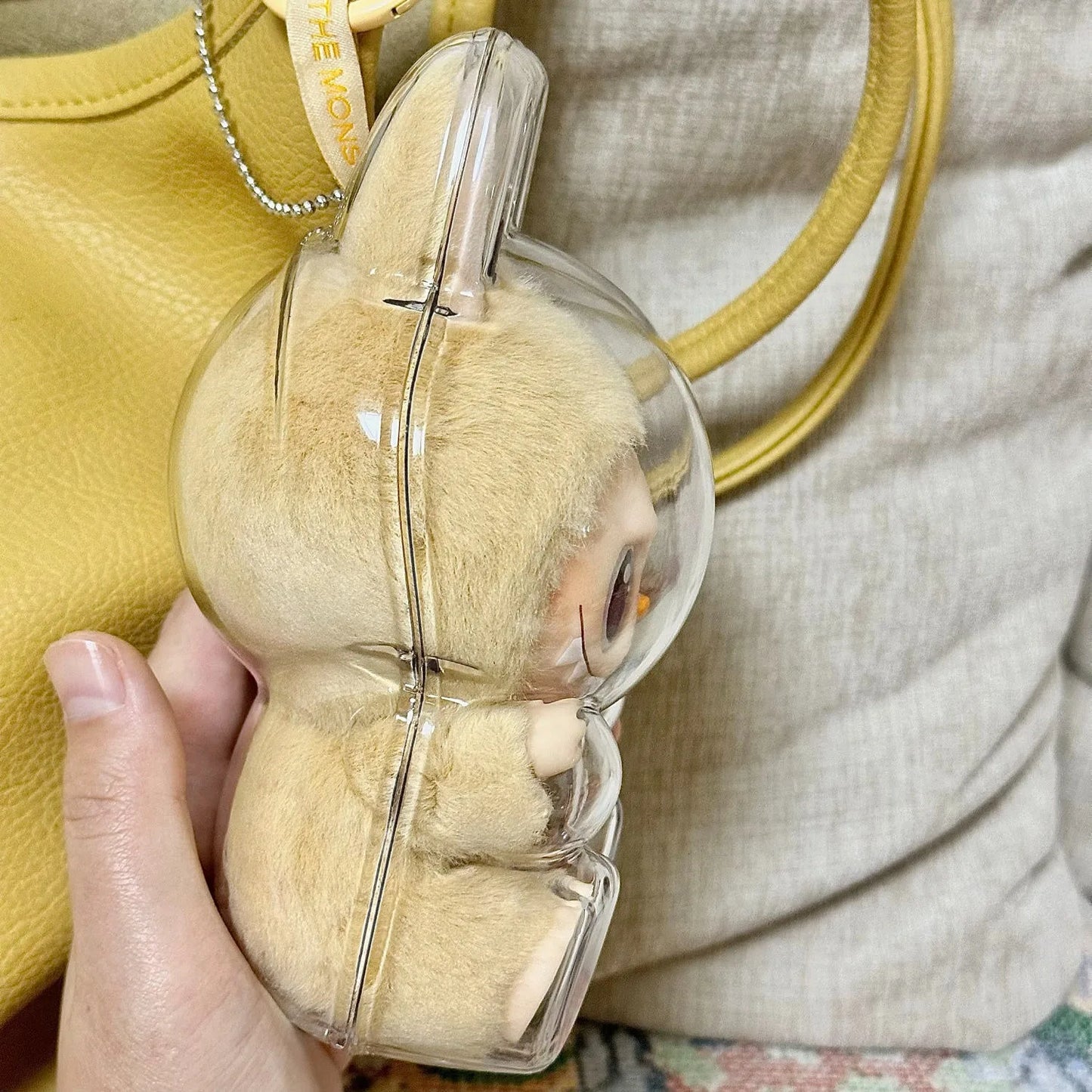 🧸 Labubu Carry-On Case – Clear, Portable🔒